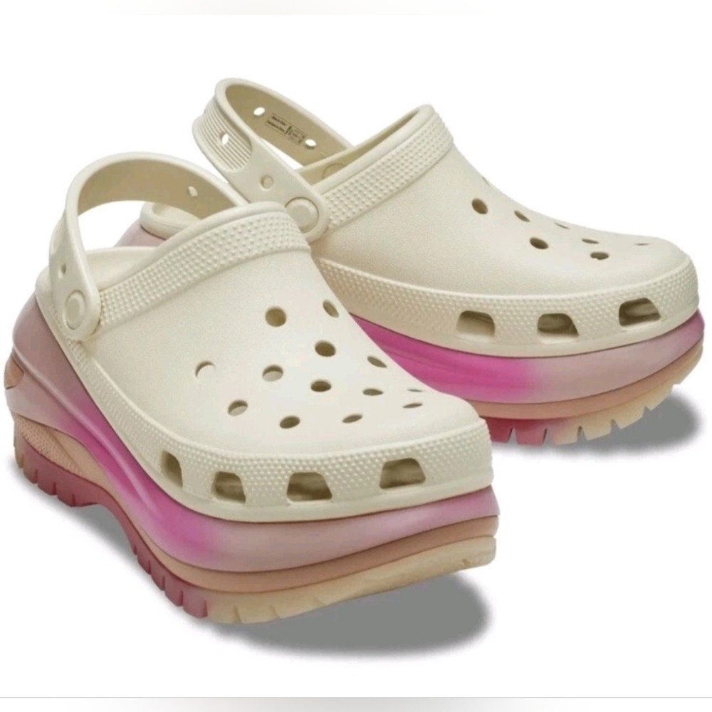 CROCS Mega Crush Platform Clogs Bone Limited Edition Men’s Size 13 New